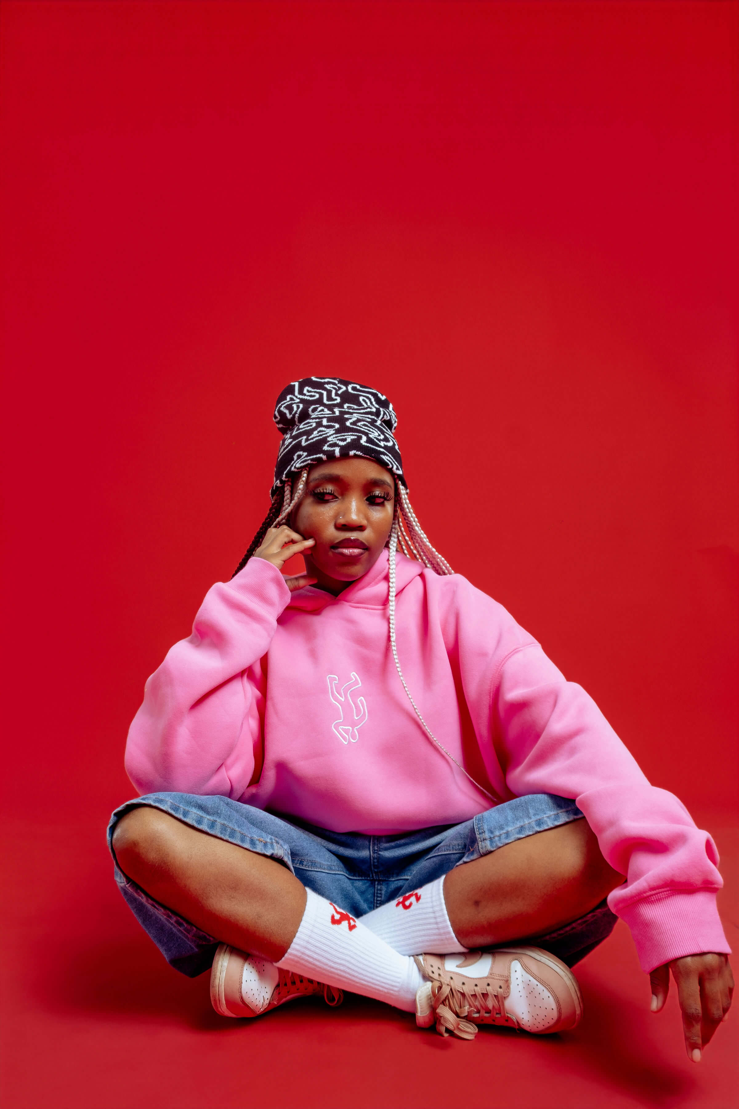 pink hoodie streetwear